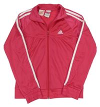 Růžová propínací sportovní mikina s logem Adidas