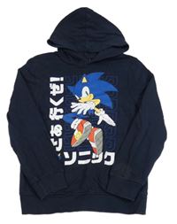 Tmavomodrá mikina se Sonicem a kapucí 