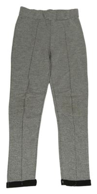 Strieborné teplákové nohavice s pukmi Cichlid