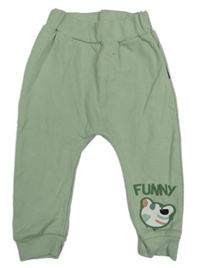 Khaki tepláky s kočkou 