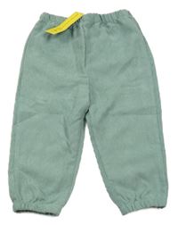 Nové - Světlezelené manšestrové kalhoty Shein 