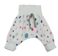 Biele bodkované tepláky