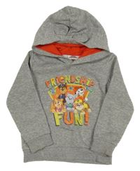 Sivá melírovaná mikina s Paw Patrol a kapucňou Nickelodeon