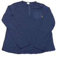 Tmavomodré tričko s vreckom Zara