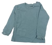 Modrošedé rebrované tričko s vreckom George