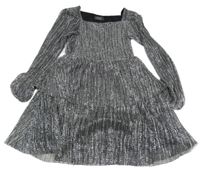 Čierno-strieborné spoločenské šaty Primark
