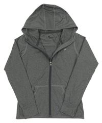 Šedá melírovaná propínací sportovní mikina s kapucí Coolzone