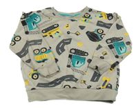 Béžová mikina s bagrami