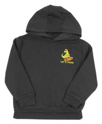 Tmavosivá mikina s dinosaurom a kapucňou Primark