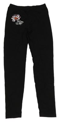 Černé legíny s flitry a nápisem LC Waikiki