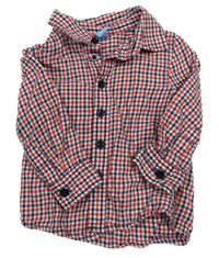 Červeno-tmavomodro-bílá kostkovaná košile Dopodopo