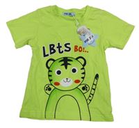 Nové - Limetkové tričko s tygrem 