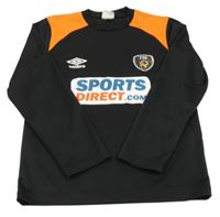 Čierno-oranžová futbalová mikina s nápisom Umbro