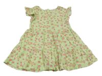 Limetkové ľahké kvetované šaty Matalan