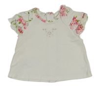 Biele tričko s kvietkami Emile et Rose