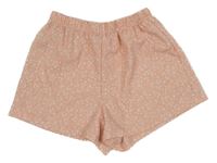 Svetloružové kvietkovane strukturované voľné é kraťasy Young idols