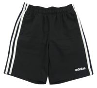 Černé sportovní kraťasy s pruhy Adidas 