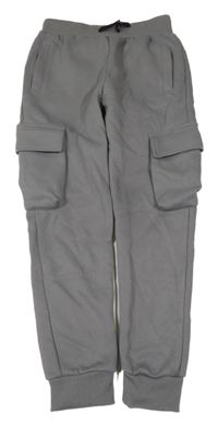 Šedé cargo cuff tepláky