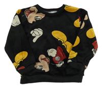 Čierna plyšová mikina s Mickeym Disney