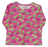 Tmavoružové pyžamové tričko s dinosaury - Jurský svět