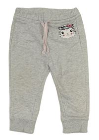 Světlešedé melírované tepláky s kočičkou H&M