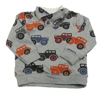 Sivá melírovaná mikina s jeepy Topolino