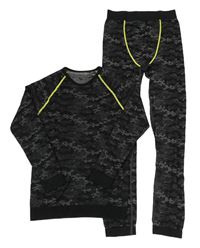 2Set - Černošedé army funkční sportovní spodní triko + kalhoty cricit
