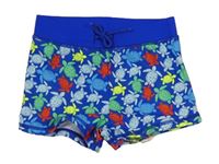 Safírové nohavičkové plavky s barevnými želvičkami Mothercare