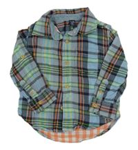 Světlemodro-tmavomodro-kockovaná košeľa GAP