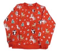 Červená vianočná mikina s obrázkami PRIMARK