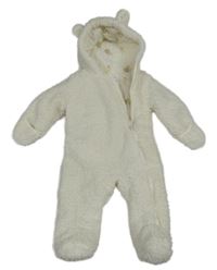 Smotanová huňatá zateplená kombinéza s kapucňou s uškami PRIMARK