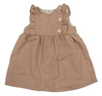 Staroružové melírované vlnené šaty s volánikmi ZARA