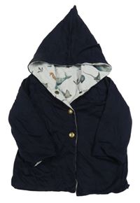 Tmavomodrý podšitý kabátek s kapucňou