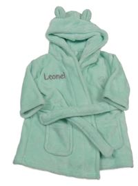 Mátový plyšový župan so sloníkem a kapucňou BABYTOWN