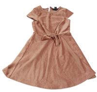 Starorůžové žebrované šaty s uzlem PRIMARK