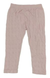 Svetloružové rebrované vzorované legíny YD
