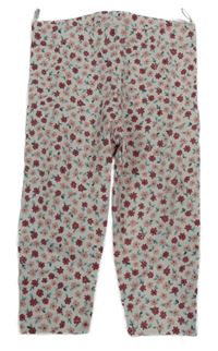 Smotanové teplákové legíny s kvietkami C&A