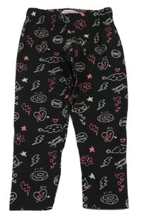 Čierne capri legíny s obrázkami EBITA