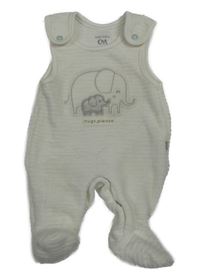 Smetanové žebrované sametové dupačky se sloníky C&A