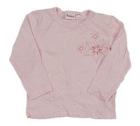 Svetloružové tričko s kvetmi impidimpi