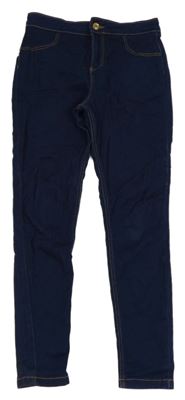 Tmavomodré skinny teplákové rifle Denim Co.