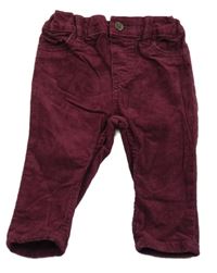 Tmavovínové manšestráky H&M