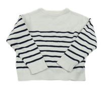 Bielo-čierny pruhovaný oversize sveter KIABI