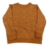 Medová bodkovaná á mikina s volánikmi PUSBLU