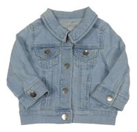 Svetlomodrá tepláková rifľová bunda s golierikom PRIMARK