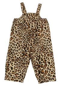 Vanilkovo-hnědo-černé vzorované laclové kalhoty s kapsou SHEIN