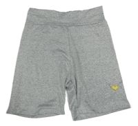 Šedé melírované kraťasy se srdíčkem 