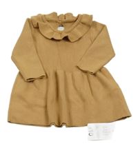 Nové - hnedé svetrové šaty s volánikom George