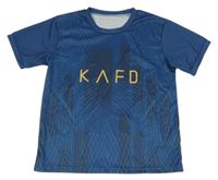 Tmavomodro-černý vzorovaný sportovní fotbalový dres s číslom