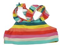 Farebná pruhovaná rebrovaná plavková lambáda s volánikmi Topolino